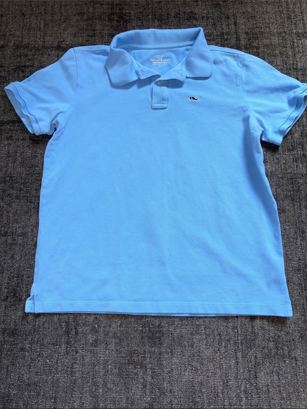 Vineyard Vines Light Blue Boys Heritage Polo with Whale Patch
